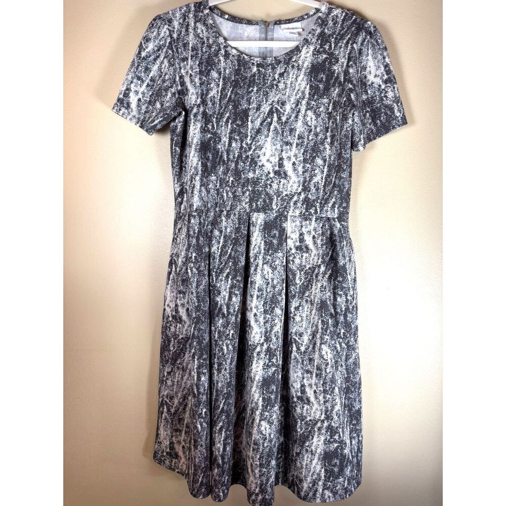 LuLaRoe Dress Gray, Black and White, Size XL